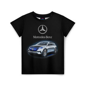 Детская футболка 3D с принтом Mercedes-Benz в Белгороде, 100% гипоаллергенный полиэфир | прямой крой, круглый вырез горловины, длина до линии бедер, чуть спущенное плечо, ткань немного тянется | kомпания производитель легковых автомобилей премиального класса | немецкое качество