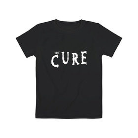 Детская футболка хлопок с принтом The Cure в Белгороде, 100% хлопок | круглый вырез горловины, полуприлегающий силуэт, длина до линии бедер | cure | британия | группы | музыка | надпись | роберт смит | роджер одоннелл | рок | саймон гэллап