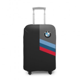 Чехол для чемодана 3D с принтом BMW Brand Tricolor в Белгороде, 86% полиэфир, 14% спандекс | двустороннее нанесение принта, прорези для ручек и колес | bmw | автомобильные | бмв | машины