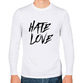 Мужской лонгслив хлопок с принтом FACE Hate Love в Белгороде, 100% хлопок |  | face | hate | hatelove | rap | рэп | рэпер | фейс | фэйс