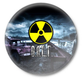 Значок с принтом S.T.A.L.K.E.R. - О.Л.Е.Г. в Белгороде,  металл | круглая форма, металлическая застежка в виде булавки | Тематика изображения на принте: stalker | игра | имя | олег | припять | радиация | сталкер | чернобыль