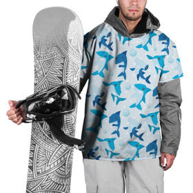 Накидка на куртку 3D с принтом Акулы в Белгороде, 100% полиэстер |  | Тематика изображения на принте: shark | акула | вода | море | океан | пузыри | рыба | рыбалка