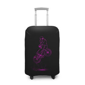 Чехол для чемодана 3D с принтом BMX в Белгороде, 86% полиэфир, 14% спандекс | двустороннее нанесение принта, прорези для ручек и колес | athletic sports | athletics | bmx | fitness | sport | weightlifting | атлетика | велоспорт | спорт