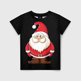 Детская футболка 3D с принтом Санта в Белгороде, 100% гипоаллергенный полиэфир | прямой крой, круглый вырез горловины, длина до линии бедер, чуть спущенное плечо, ткань немного тянется | christmas | new year | дед мороз | елка | зима | клаус | метель | мороз | новый год | праздник | рождество | санта | снег | снеговик | снегурочка