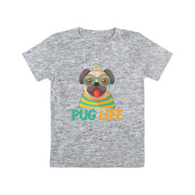 Детская футболка хлопок с принтом Mops king в Белгороде, 100% хлопок | круглый вырез горловины, полуприлегающий силуэт, длина до линии бедер | dog | king | mops | pug | король | корона | мопс | пес | песик | собака | собачка
