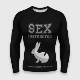 Мужской рашгард 3D с принтом Sex Instructor в Белгороде,  |  | first lesson free | instructor | rabbits | бесплатно | инструктор | кролики | первый | урок