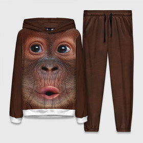 Женский костюм 3D (с толстовкой) с принтом Орангутанг BigFace в Белгороде,  |  | bigface | глаза | голова | животные | лицо | обезьяна | орангутанг | рот