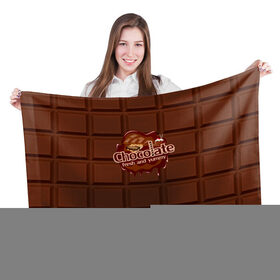 Флаг 3D с принтом Chocolate в Белгороде, 100% полиэстер | плотность ткани — 95 г/м2, размер — 67 х 109 см. Принт наносится с одной стороны | chocolate | fresh | еда | плитка | сладости | шоколад