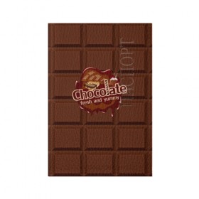 Обложка для паспорта матовая кожа с принтом Chocolate в Белгороде, натуральная матовая кожа | размер 19,3 х 13,7 см; прозрачные пластиковые крепления | Тематика изображения на принте: chocolate | fresh | еда | плитка | сладости | шоколад