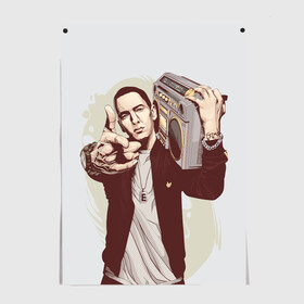 Постер с принтом Eminem Art в Белгороде, 100% бумага
 | бумага, плотность 150 мг. Матовая, но за счет высокого коэффициента гладкости имеет небольшой блеск и дает на свету блики, но в отличии от глянцевой бумаги не покрыта лаком | art | eminem | hip hop | rap | rap god | арт | брюс | бумбокс | маршалл | мэтерс | рэп | хим хоп | эминем