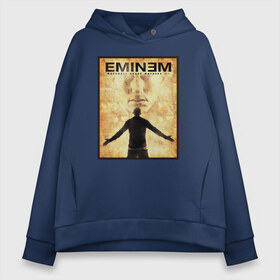 Женское худи Oversize хлопок с принтом EMINEM в Белгороде, френч-терри — 70% хлопок, 30% полиэстер. Мягкий теплый начес внутри —100% хлопок | боковые карманы, эластичные манжеты и нижняя кромка, капюшон на магнитной кнопке | lp | marshall bruce mathers iii | rap | маршал брюс мэзерс третий | мезерс третий | реп | рэп | рэпер | эминем | эминэм