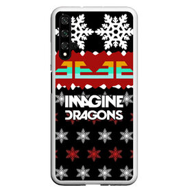 Чехол для Honor 20 с принтом Праздничный Imagine Dragons в Белгороде, Силикон | Область печати: задняя сторона чехла, без боковых панелей | альтернативный | американская | группа | драгонс | имеджин | инди | индирок | новогодний | поп | рождество | рок | свитер | электроник