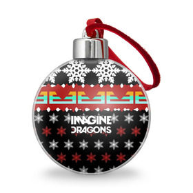 Ёлочный шар с принтом Праздничный Imagine Dragons в Белгороде, Пластик | Диаметр: 77 мм | альтернативный | американская | группа | драгонс | имеджин | инди | индирок | новогодний | поп | рождество | рок | свитер | электроник