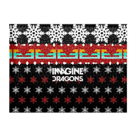Обложка для студенческого билета с принтом Праздничный Imagine Dragons в Белгороде, натуральная кожа | Размер: 11*8 см; Печать на всей внешней стороне | альтернативный | американская | группа | драгонс | имеджин | инди | индирок | новогодний | поп | рождество | рок | свитер | электроник