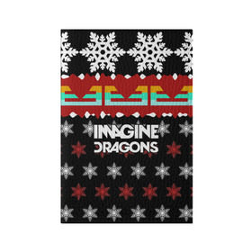 Обложка для паспорта матовая кожа с принтом Праздничный Imagine Dragons в Белгороде, натуральная матовая кожа | размер 19,3 х 13,7 см; прозрачные пластиковые крепления | альтернативный | американская | группа | драгонс | имеджин | инди | индирок | новогодний | поп | рождество | рок | свитер | электроник