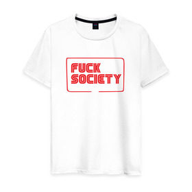 Мужская футболка хлопок с принтом F Society в Белгороде, 100% хлопок | прямой крой, круглый вырез горловины, длина до линии бедер, слегка спущенное плечо. | mr robot | rami malek | мистер робот | рами малек