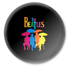 Значок с принтом The beatles в Белгороде,  металл | круглая форма, металлическая застежка в виде булавки | british | rock | the beatles
