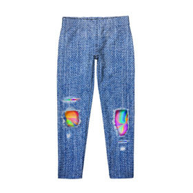 Детские леггинсы 3D с принтом Рваные джинсы в Белгороде, полиэстер 85%, спандекс 15% | эластичный пояс, зауженный крой | Тематика изображения на принте: allj | eldzhey | sayonaraboy | алексей узенюк | рэпер | хип хоп | элджей