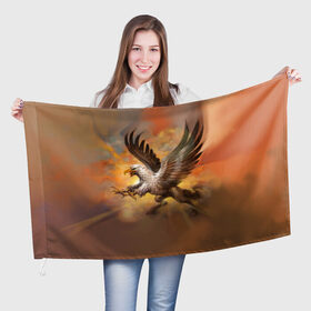 Флаг 3D с принтом Гиппогриф в Белгороде, 100% полиэстер | плотность ткани — 95 г/м2, размер — 67 х 109 см. Принт наносится с одной стороны | мифические животные | мифы