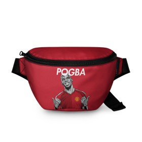 Поясная сумка 3D с принтом Pogba Manchester United в Белгороде, 100% полиэстер | плотная ткань, ремень с регулируемой длиной, внутри несколько карманов для мелочей, основное отделение и карман с обратной стороны сумки застегиваются на молнию | mu | paul | pogba | манчестер юнайтед | мю | погба | форма