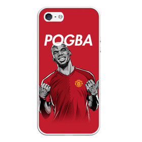 Чехол для iPhone 5/5S матовый с принтом Pogba Manchester United в Белгороде, Силикон | Область печати: задняя сторона чехла, без боковых панелей | Тематика изображения на принте: mu | paul | pogba | манчестер юнайтед | мю | погба | форма