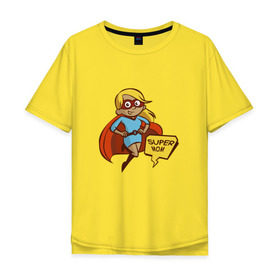 Мужская футболка хлопок Oversize с принтом Супер мама в Белгороде, 100% хлопок | свободный крой, круглый ворот, “спинка” длиннее передней части | Тематика изображения на принте: 8 марта | девушка | жена | женщина | мама