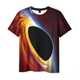 Мужская футболка 3D с принтом Black planet в Белгороде, 100% полиэфир | прямой крой, круглый вырез горловины, длина до линии бедер | black hole | planet | space | астрономия | вселенная | звёзды | космос | млечный путь | планета | чёрная дыра