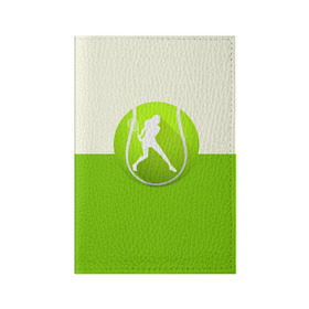 Обложка для паспорта матовая кожа с принтом Теннис в Белгороде, натуральная матовая кожа | размер 19,3 х 13,7 см; прозрачные пластиковые крепления | sport | логотип | мяч | спорт | теннис