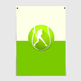 Постер с принтом Теннис в Белгороде, 100% бумага
 | бумага, плотность 150 мг. Матовая, но за счет высокого коэффициента гладкости имеет небольшой блеск и дает на свету блики, но в отличии от глянцевой бумаги не покрыта лаком | sport | логотип | мяч | спорт | теннис