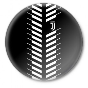 Значок с принтом Juventus 2018 Creative #2 в Белгороде,  металл | круглая форма, металлическая застежка в виде булавки | Тематика изображения на принте: juventus | футбол | футбольный клуб | ювентус
