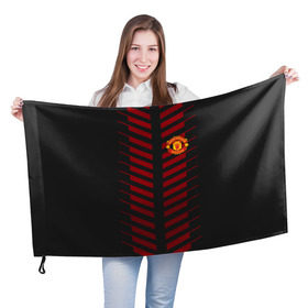 Флаг 3D с принтом Manchester United Creative #2 в Белгороде, 100% полиэстер | плотность ткани — 95 г/м2, размер — 67 х 109 см. Принт наносится с одной стороны | fc | manchester united | манчестер юнайтед | спорт | футбол