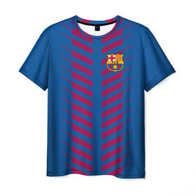 Мужская футболка 3D с принтом FC Barcelona 2018 Creative в Белгороде, 100% полиэфир | прямой крой, круглый вырез горловины, длина до линии бедер | fc | fc barcelona | fcb | барселона | мяч | спорт | футбол | футбольный клуб