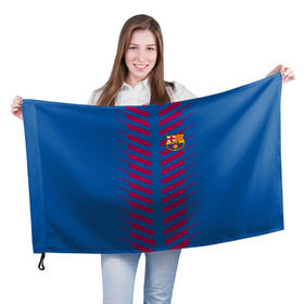 Флаг 3D с принтом FC Barcelona 2018 Creative в Белгороде, 100% полиэстер | плотность ткани — 95 г/м2, размер — 67 х 109 см. Принт наносится с одной стороны | fc | fc barcelona | fcb | барселона | мяч | спорт | футбол | футбольный клуб