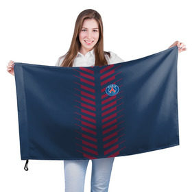 Флаг 3D с принтом PSG 2018 Creative в Белгороде, 100% полиэстер | плотность ткани — 95 г/м2, размер — 67 х 109 см. Принт наносится с одной стороны | fc | fly emirates | paris | psg | лого | париж | псж | спорт | спортивные | фк | футбольный клуб