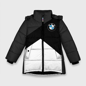Зимняя куртка для девочек 3D с принтом BMW 2018 SportWear #3 в Белгороде, ткань верха — 100% полиэстер; подклад — 100% полиэстер, утеплитель — 100% полиэстер. | длина ниже бедра, удлиненная спинка, воротник стойка и отстегивающийся капюшон. Есть боковые карманы с листочкой на кнопках, утяжки по низу изделия и внутренний карман на молнии. 

Предусмотрены светоотражающий принт на спинке, радужный светоотражающий элемент на пуллере молнии и на резинке для утяжки. | Тематика изображения на принте: bmw | автомобильные | бмв | машины