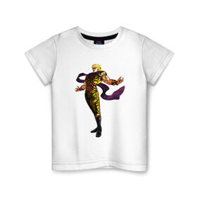 Детская футболка хлопок с принтом Дио Брандо в Белгороде, 100% хлопок | круглый вырез горловины, полуприлегающий силуэт, длина до линии бедер | Тематика изображения на принте: anime | jojo | jojos bizarre adventure | аниме | дио брандо