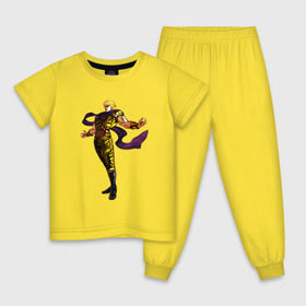 Детская пижама хлопок с принтом Дио Брандо в Белгороде, 100% хлопок |  брюки и футболка прямого кроя, без карманов, на брюках мягкая резинка на поясе и по низу штанин
 | anime | jojo | jojos bizarre adventure | аниме | дио брандо