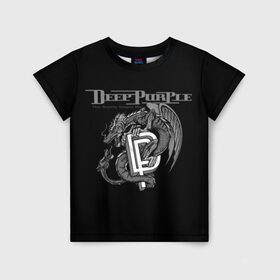 Детская футболка 3D с принтом Deep Purple в Белгороде, 100% гипоаллергенный полиэфир | прямой крой, круглый вырез горловины, длина до линии бедер, чуть спущенное плечо, ткань немного тянется | Тематика изображения на принте: album | british | deep purple | england | heavy metal | rock group | альбом | англия | британская | рок группа | хеви металл