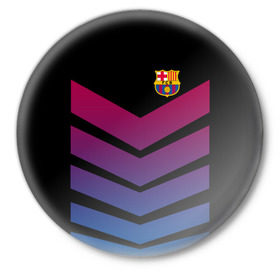 Значок с принтом FC Barcelona 2018 Arrow в Белгороде,  металл | круглая форма, металлическая застежка в виде булавки | fc | fc barcelona | fcb | барселона | спорт | спортивные | футбол | футбольный клуб