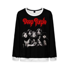 Мужской свитшот 3D с принтом Deep Purple в Белгороде, 100% полиэстер с мягким внутренним слоем | круглый вырез горловины, мягкая резинка на манжетах и поясе, свободная посадка по фигуре | Тематика изображения на принте: album | british | deep purple | england | heavy metal | rock group | альбом | англия | британская | рок группа | хеви металл