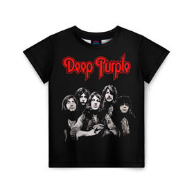 Детская футболка 3D с принтом Deep Purple в Белгороде, 100% гипоаллергенный полиэфир | прямой крой, круглый вырез горловины, длина до линии бедер, чуть спущенное плечо, ткань немного тянется | album | british | deep purple | england | heavy metal | rock group | альбом | англия | британская | рок группа | хеви металл