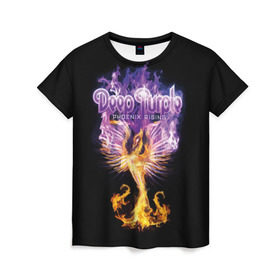 Женская футболка 3D с принтом Deep Purple в Белгороде, 100% полиэфир ( синтетическое хлопкоподобное полотно) | прямой крой, круглый вырез горловины, длина до линии бедер | Тематика изображения на принте: album | british | deep purple | england | heavy metal | rock group | альбом | англия | британская | рок группа | хеви металл