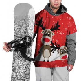 Накидка на куртку 3D с принтом Олени в Белгороде, 100% полиэстер |  | animals | background | deer | mountains | red | snow | snowflakes | stars | winter | горы | животные | звезды | зима | красный фон | олени | снег | снежинки