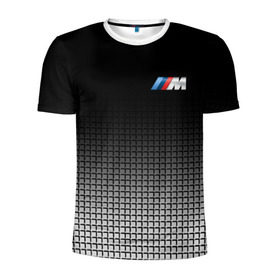 Мужская футболка 3D спортивная с принтом BMW 2018 Black and White III в Белгороде, 100% полиэстер с улучшенными характеристиками | приталенный силуэт, круглая горловина, широкие плечи, сужается к линии бедра | Тематика изображения на принте: bmw | автомобильные | бмв