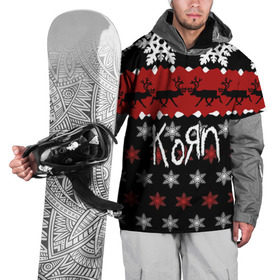 Накидка на куртку 3D с принтом Праздничный Korn в Белгороде, 100% полиэстер |  | korn | koяn | альтернативный | брайан филипп уэлч | группа | джеймс | джонатан дэвис | знак | корн | коян | красный | манки | метал | надпись | новогодний | новый год | нюметал | праздник