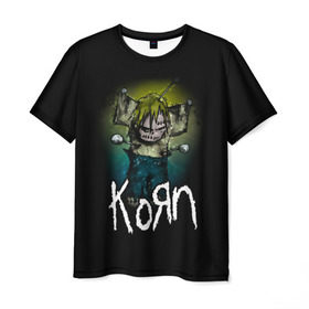 Мужская футболка 3D с принтом Korn в Белгороде, 100% полиэфир | прямой крой, круглый вырез горловины, длина до линии бедер | korn | koяn | альтернативный | арвизу | гранж | грув | группа | дэвис | корн | коян | лузье | манки | метал | музыка | нюметал | панк | песни | рок | уэлч | филди | филипп | хэд | шаффер