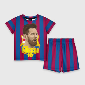Детский костюм с шортами 3D с принтом Lionel Messi Barcelona в Белгороде,  |  | barca | barcelona | barsa | barselona | kit | leo | mesi | messi | барса | барселона | лео | лионель | меси | месси