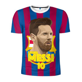 Мужская футболка 3D спортивная с принтом Lionel Messi Barcelona в Белгороде, 100% полиэстер с улучшенными характеристиками | приталенный силуэт, круглая горловина, широкие плечи, сужается к линии бедра | barca | barcelona | barsa | barselona | kit | leo | mesi | messi | барса | барселона | лео | лионель | меси | месси
