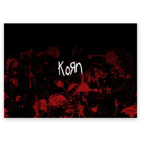 Поздравительная открытка с принтом Korn в Белгороде, 100% бумага | плотность бумаги 280 г/м2, матовая, на обратной стороне линовка и место для марки
 | Тематика изображения на принте: korn | koяn | альтернативный | арвизу | гранж | грув | группа | дэвис | корн | коян | лузье | манки | метал | музыка | нюметал | панк | песни | рок | уэлч | филди | филипп | хэд | шаффер