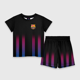 Детский костюм с шортами 3D с принтом FC Barcelona Color Line в Белгороде,  |  | Тематика изображения на принте: fc barcelona | fcb | барселона | спорт | спортивные | фк | футбол